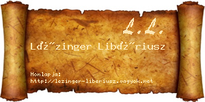 Lézinger Libériusz névjegykártya